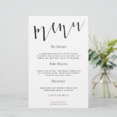 Elegant script bruiloftsmenu in elke kleur binnen  (Staand voorkant)