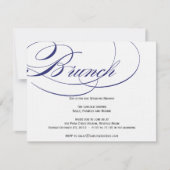 Elegant Script Brunch Invitation - marine Kaart (Voorkant)