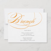 Elegant Script Brunch Invitation - Oranje Kaart (Voorkant)