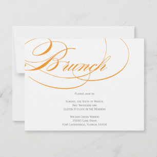 Elegant Script Brunch Invitation - Oranje Kaart