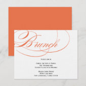 Elegant Script Brunch Invitation - Oranje Kaart (Voorkant / Achterkant)