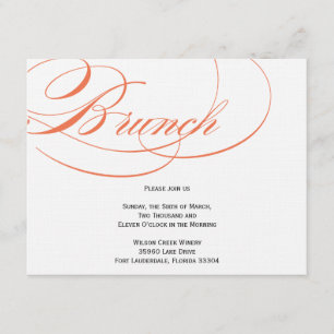 Elegant Script Brunch Invitation - Oranje Kaart