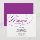 Elegant Script Brunch Invitation - Paars Kaart (Voorkant / Achterkant)