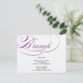 Elegant Script Brunch Invitation - Paars Kaart (Staand voorkant)