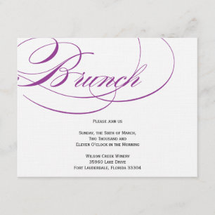 Elegant Script Brunch Invitation - Paars Kaart