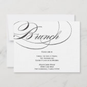 Elegant Script Brunch Invitation - Zwart Kaart (Voorkant)