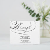 Elegant Script Brunch Invitation - Zwart Kaart (Staand voorkant)