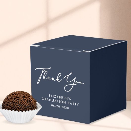 Elegant Script BueGraduation Party Bedankt Bedankdoosjes
