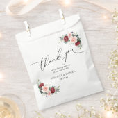 Elegant Script Burgundy Blush Floral Favor Bag Bedankzakje (Geknipt)