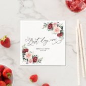 Elegant Script Burgundy Blush Floral Greenery Servet (Insitu)