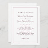 Elegant Script Burgundy Classic Formal Weddings Kaart (Voorkant / Achterkant)