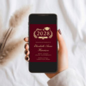 Elegant Script Burgundy College Graduparty Kaart