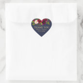 Elegant Script Burgundy Floral op Navy Blue Hart Sticker (Tas)