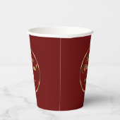 Elegant Script Burgundy Red en Gold Kerstmis Papieren Bekers (Rechts)
