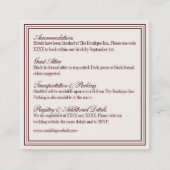 Elegant Script Burgundy Red Formal Wedding Details Informatiekaartje (Voorkant)
