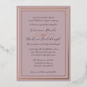 Elegant Script Burnished Lavender 2 Folie Uitnodiging (Voorkant)