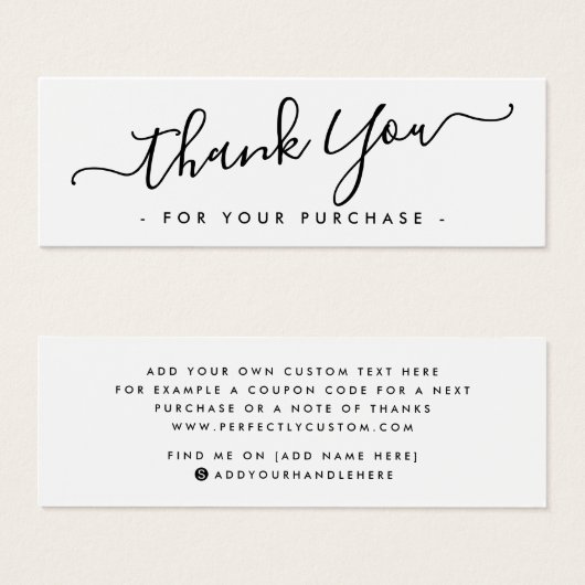 Elegant script business Bedankt dat je kaart hebt (Voorkant /achterkant)