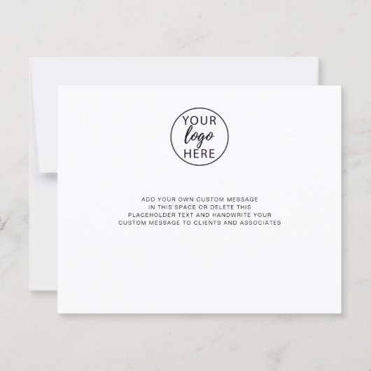 Elegant Script Business Logo Bedankt Card (Achterkant)