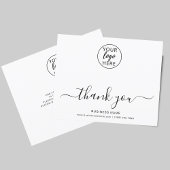Elegant Script Business Logo Bedankt Card