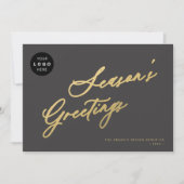 Elegant script business LOGO corporate non-photo Feestdagenkaart (Voorkant)