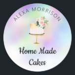 elegant script cake label<br><div class="desc">elegant ontwerp met een logo voor bloemkoek en bloemen voor de waterverf. U kunt de tekst en andere eigenschappen met inbegrip van de vorm en de grootte aanpassen.</div>