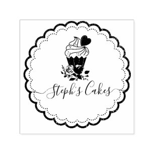 Elegant script Cakery logo business Zelfinktende Stempel