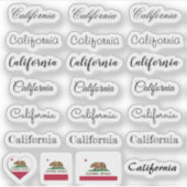 Elegant script California & Flag USA/name Set Sticker (Voorkant)