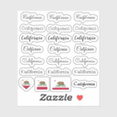 Elegant script California & Flag USA/name Set Sticker (Vel)