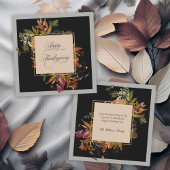 Elegant Script Calligrafie Floral Thanksgiving Feestdagenkaart