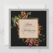 Elegant Script Calligrafie Floral Thanksgiving Feestdagenkaart (Voorkant)