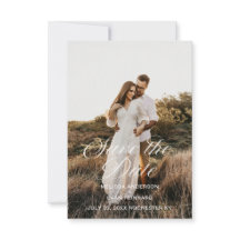 Elegant Script Calligrafie Foto Save the Date