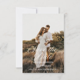 Elegant Script Calligrafie Foto Save the Date