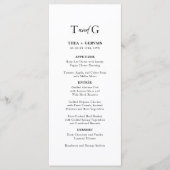 Elegant Script Calligrafie Monogram Wit Bruiloft Menu (Voorkant)