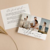 Elegant Script Calligraphy 3 Fotocollage Trouwen Bedankkaart