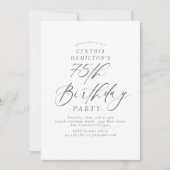 Elegant Script Calligraphy 75th Birthday Party  Kaart (Voorkant)