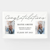 Elegant Script Calligraphy Afstuderen 2 Foto Spandoek (Horizontaal)