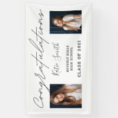 Elegant Script Calligraphy Afstuderen 2 Foto Spandoek (Verticaal)