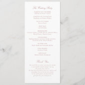 Elegant Script Calligraphy Blush Wedding Program Programmakaart (Achterkant)