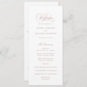 Elegant Script Calligraphy Blush Wedding Program Programmakaart (Voorkant / Achterkant)