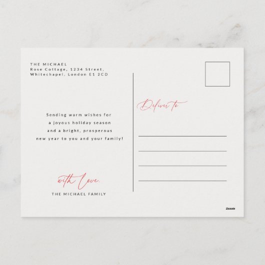 Elegant Script Calligraphy Family Photo Christmas Feestdagenkaart (Achterkant)