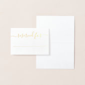 Elegant Script Calligraphy Gold Foil Wedding Place Folie Kaarten (Display)