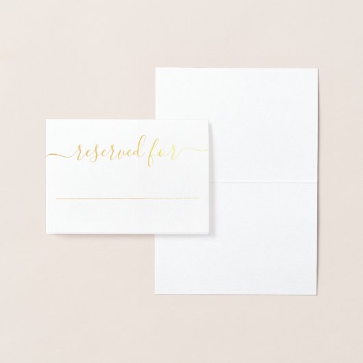 Elegant Script Calligraphy Gold Foil Wedding Place Folie Kaarten (Display)