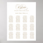 Elegant Script Calligraphy Minimal Seating Chart Poster (Voorkant)