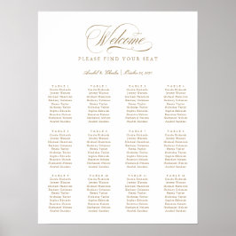Elegant Script Calligraphy Minimal Seating Chart Poster