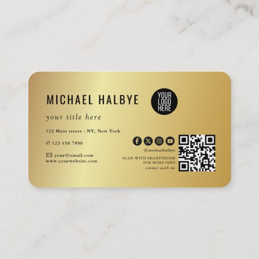 Elegant Script Calligraphy Modern LogoProfessional Visitekaartje (Achterkant)