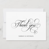 Elegant Script Calligraphy Modern Wedding Names  Bedankkaart (Voorkant)