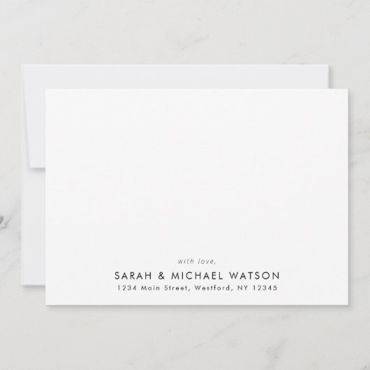 Elegant Script Calligraphy Modern Wedding Names  Bedankkaart (Achterkant)