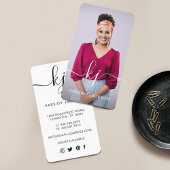 Elegant Script Calligraphy Monogram Logo & Foto Visitekaartje