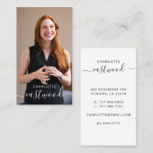 Elegant Script Calligraphy Monogram Logo & Foto Visitekaartje (Voorkant / Achterkant)