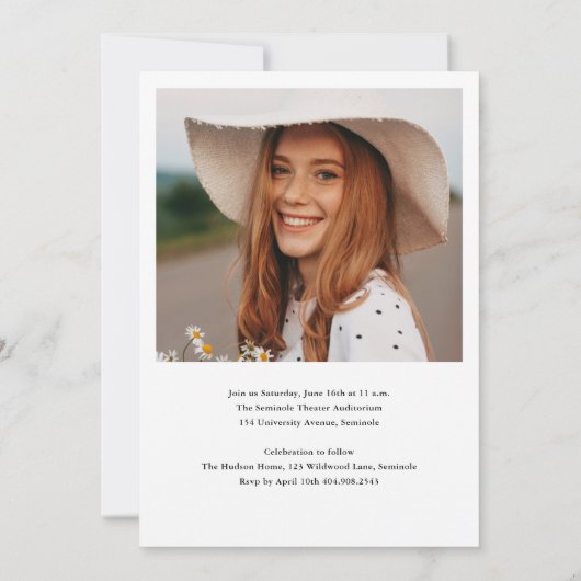 Elegant Script Calligraphy Photo Afstuderen Kaart (Achterkant)